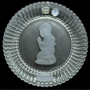 GOEBEL 1978 Annual Crystal Glass Plate Praying Girl Wall Hanging First Edition